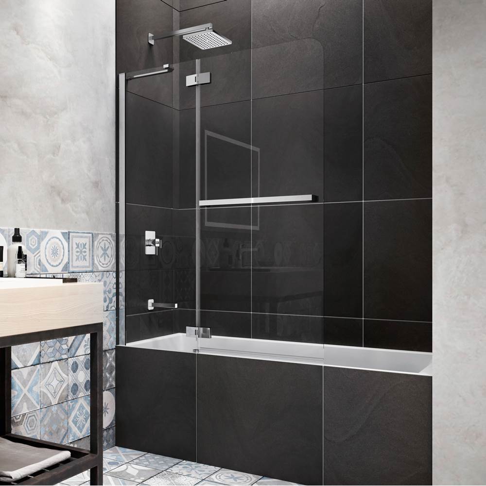 Kalia PRATIKA™ Bath Shield 42'''' x 56'' Chrome Clear Duraclean Glass