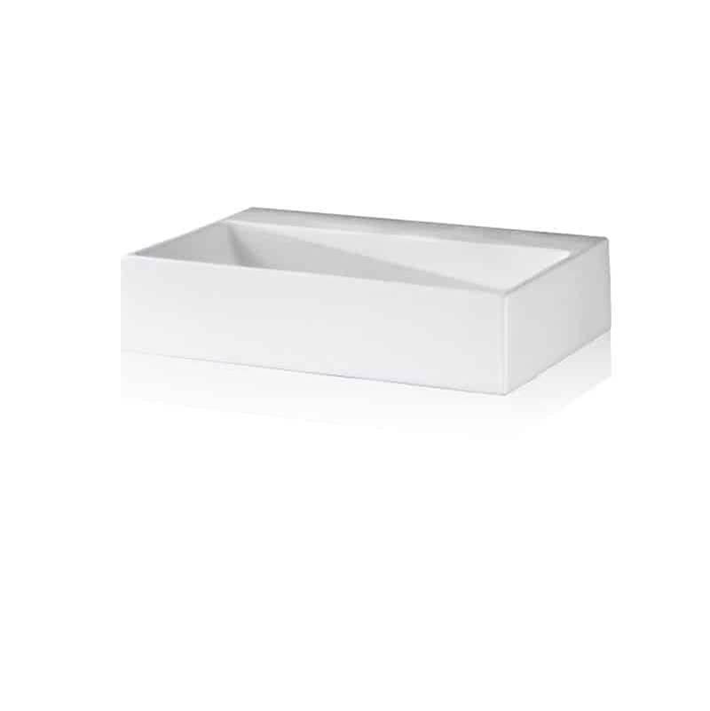 AeT Italia Thin Rettangolare - Wall Hung Or Vessel Lavatory, Single Hole - White Glossy