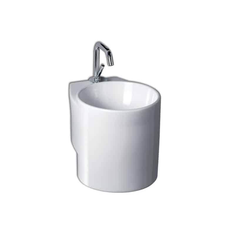 AeT Italia Idea Tube - Wall Hung Vessel Sink, No Hole - White Glossy