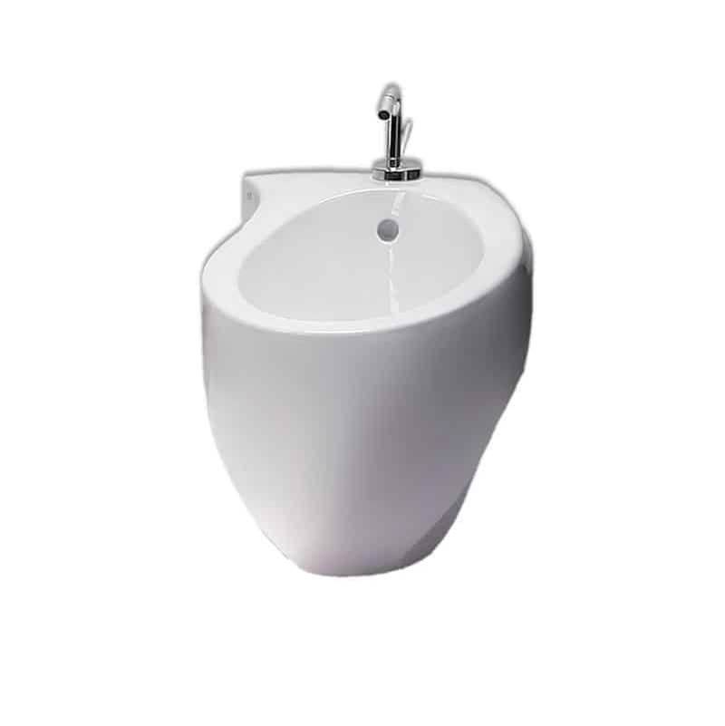 AeT Italia Wall-Hung Bidet With Personalized Drop - White Brilliant With Overflow And Tap Hole.