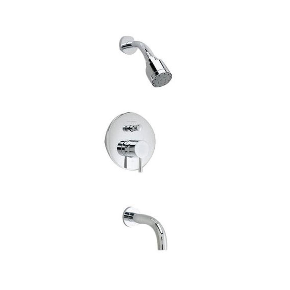 American Standard Canada Serin® 2.5 gpm/9.5 L/min Tub and Shower Trim Kit With Rain Shower Head, Double Ceramic Pressure Balance Cartridge With Lever Handle
