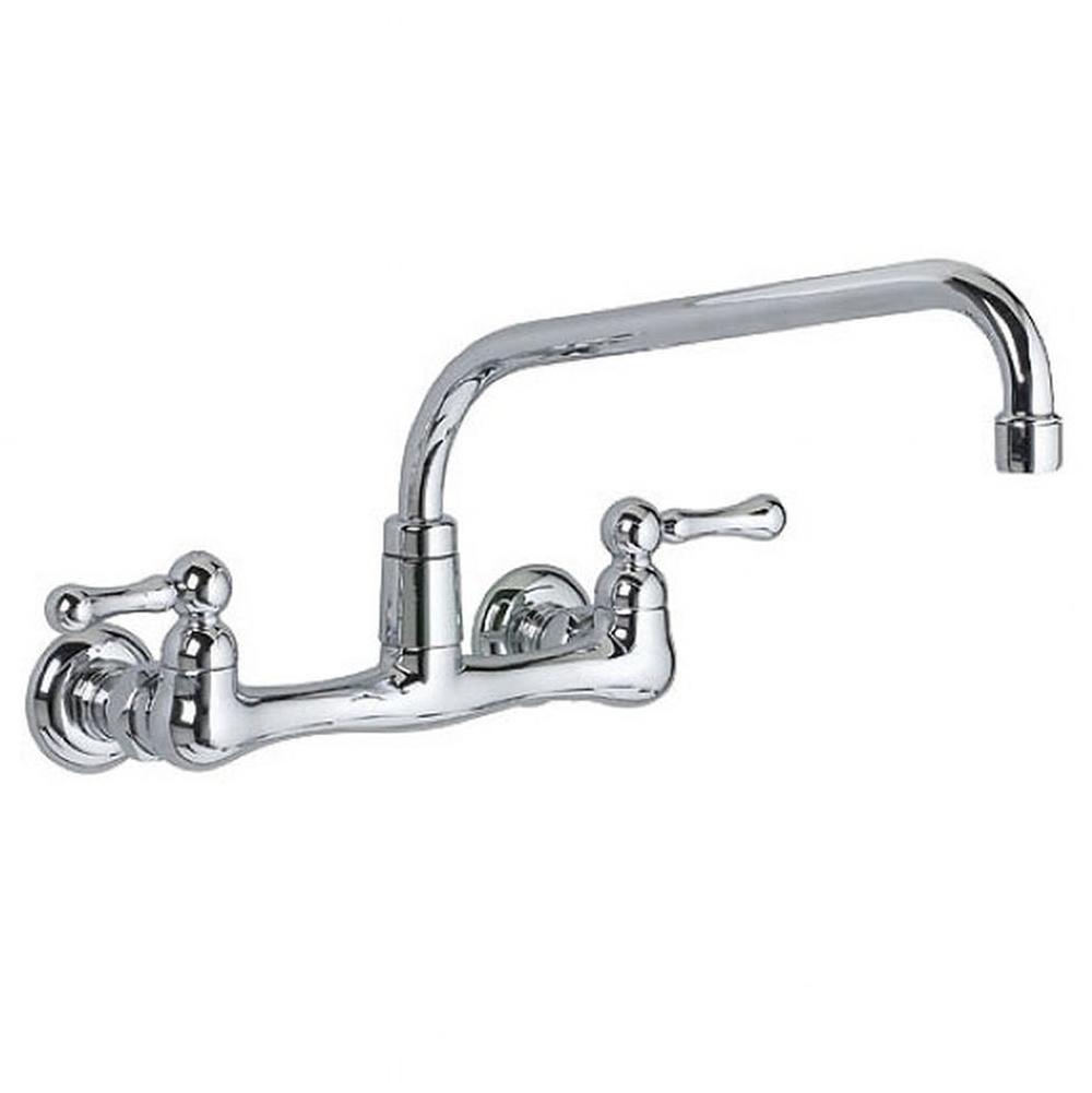 American Standard Canada Heritage® Wall Mount Faucet With 12-Inch Tubular Brass Swivel Spout With Lever Handles