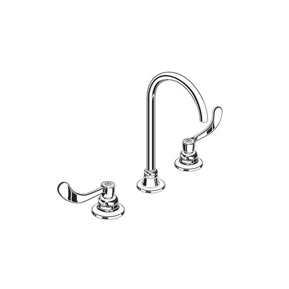 American Standard Canada Monterrey® 8-Inch Widespread 8-inch Reach Gooseneck Faucet With Wrist Blade Handles 1.5 gpm/5.7 Lpm Laminar Flow in Spout Base