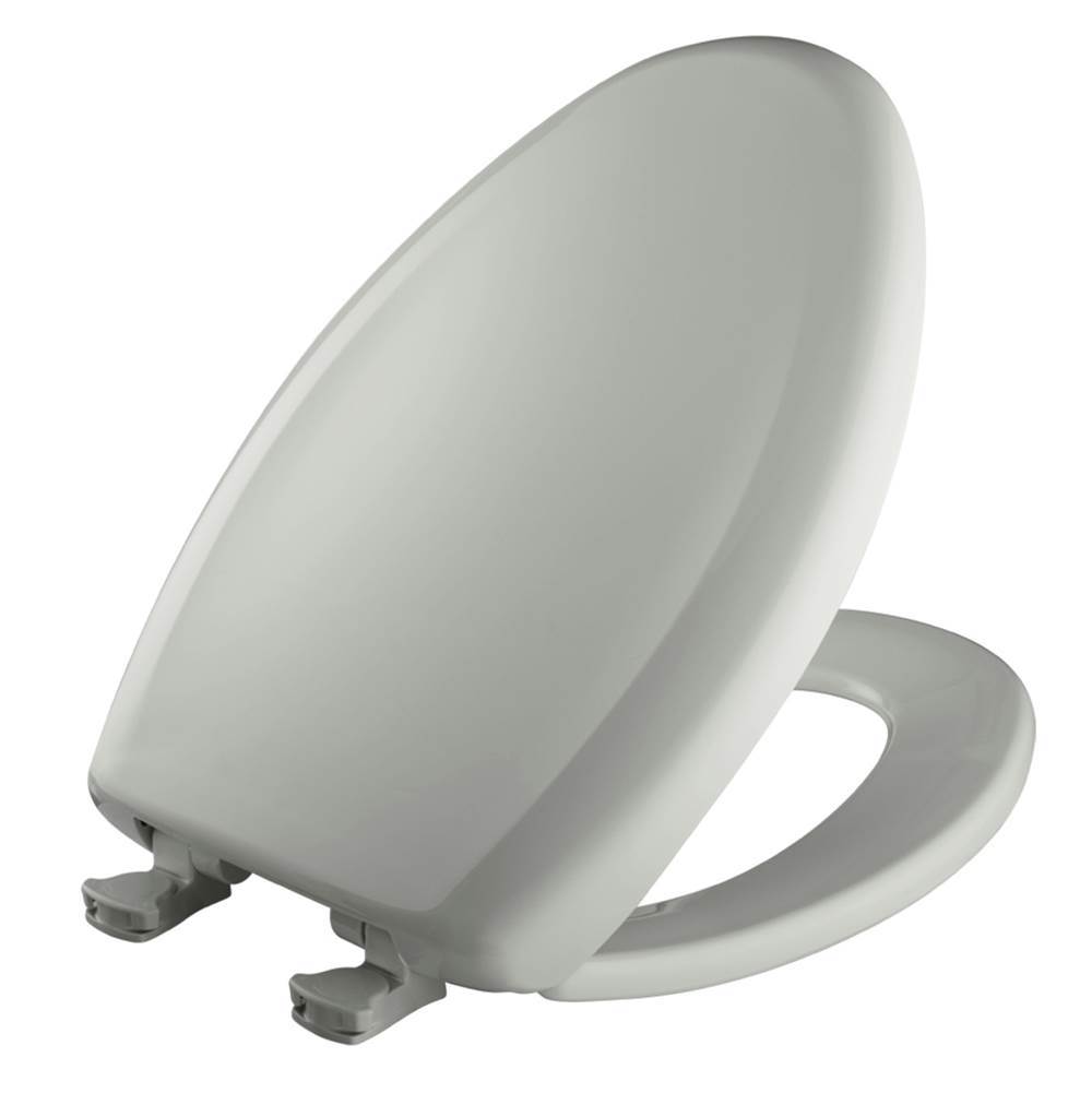 Bemis Elongated Plastic Toilet Seat in Ice Grey with STA-TITE Seat Fastening System, Easy-Clean and Change and Whisper-Close Hinge