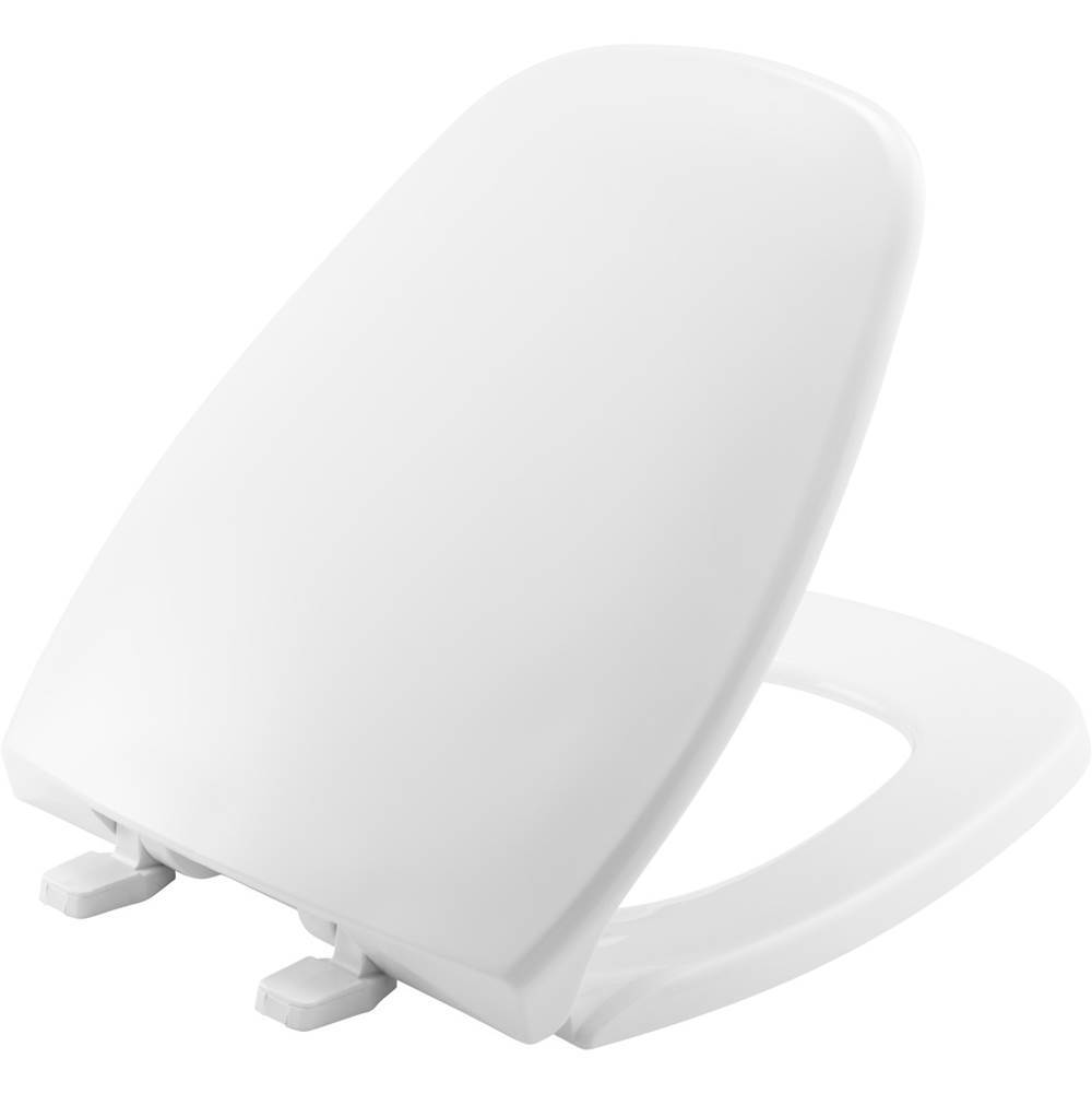 Bemis Round Plastic Toilet Seat in White fits Eljer Emblem with Top-Tite Hinge