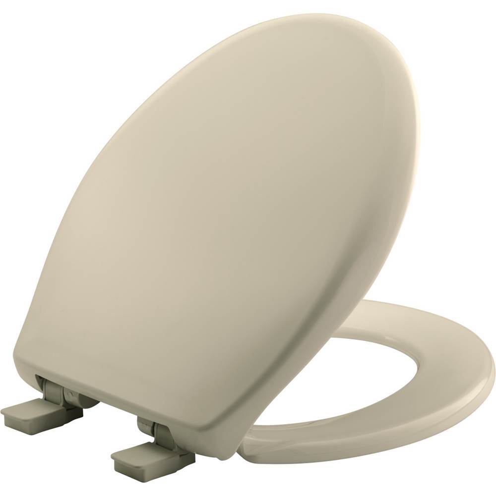 Bemis Affinity Round Plastic Toilet Seat in Almond with STA-TITE Seat Fastening System, Easy-Clean and Whisper-Close
