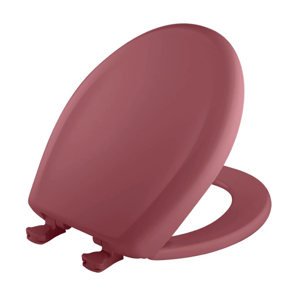 Bemis Round Plastic Toilet Seat in Raspberry with STA-TITE Seat Fastening System, Easy-Clean and Change and Whisper-Close Hinge