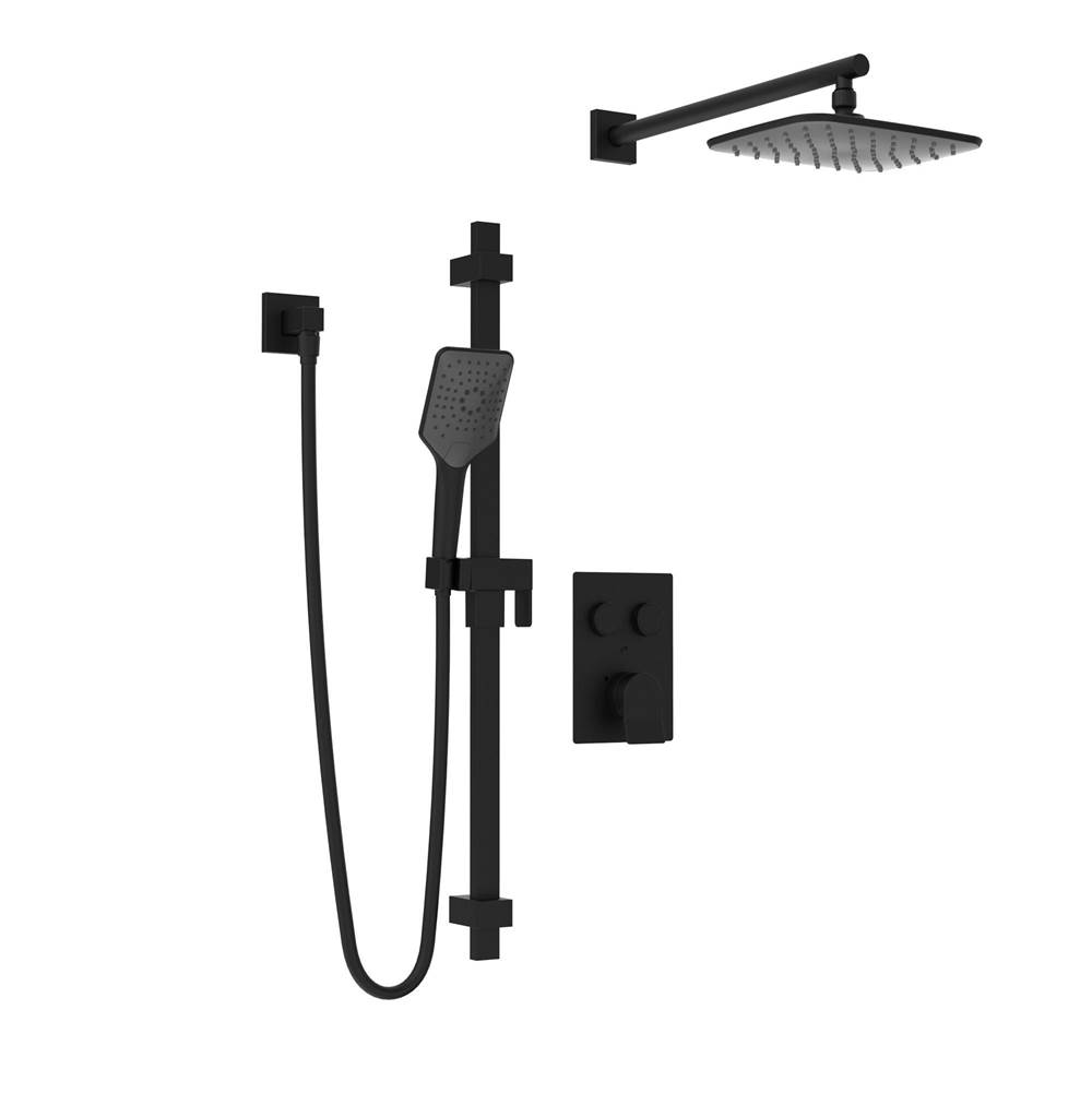 Belanger Volta Shower Trim Kit w/2-way Push Button Thermo Valve Trim, Hand Shower & WM Rain Shower Head  - Valve Required