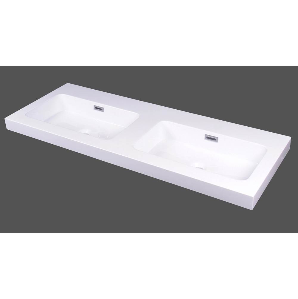 Bellati Semi-recessed composite washbasin double with overflow New york