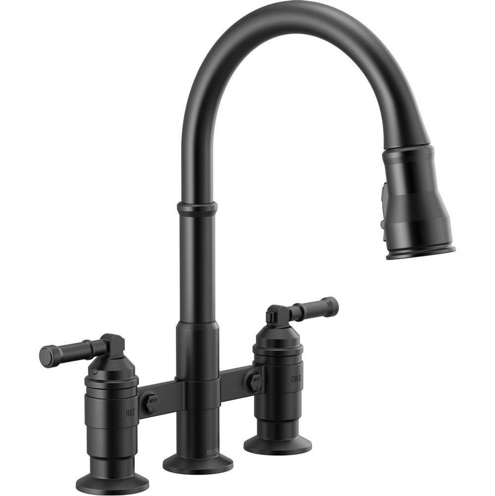 Delta Canada Broderick™ Two Handle Pull-Down Bridge Kitchen Faucet