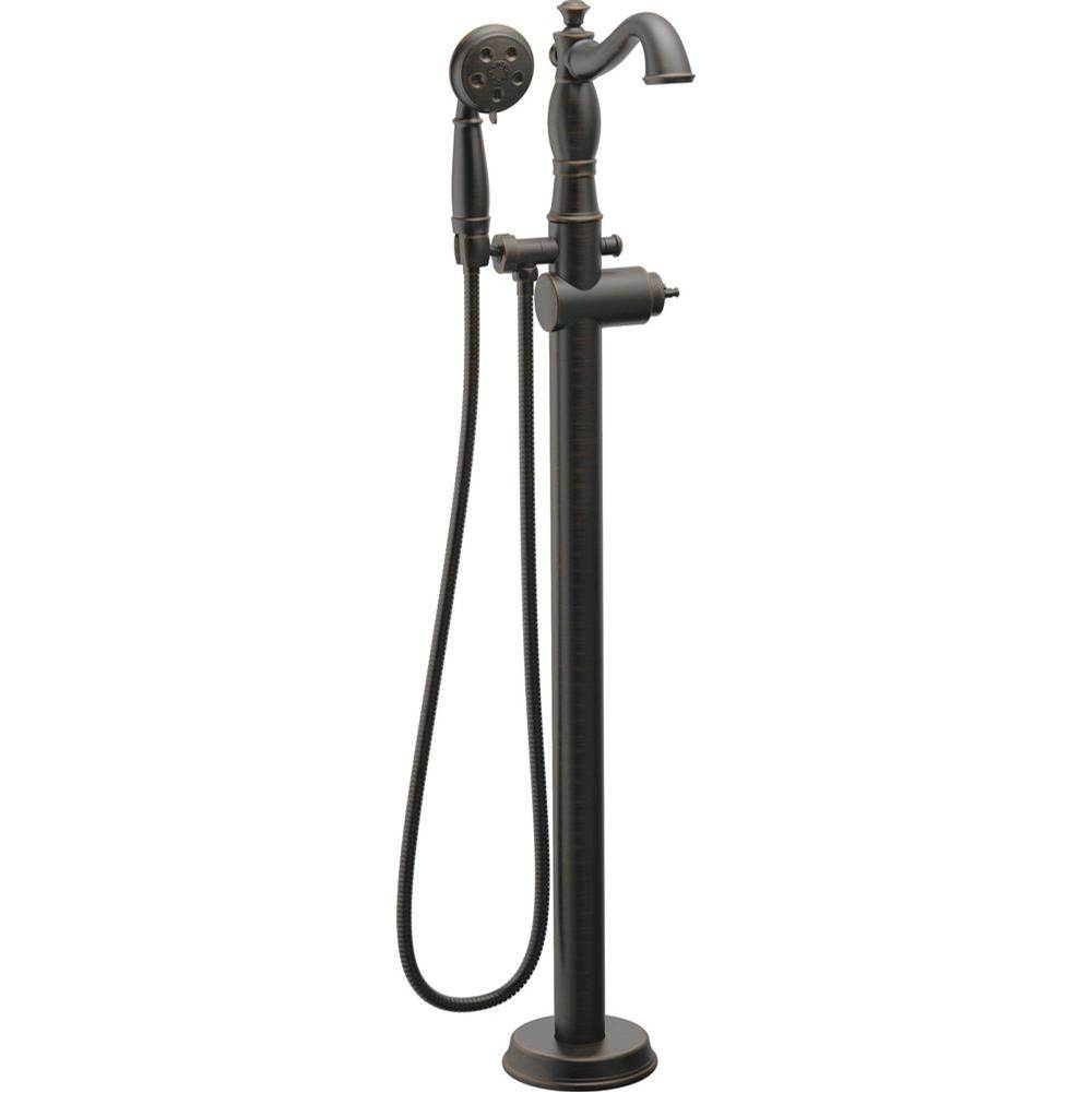 Delta Canada Cassidy™ Single Handle Floor Mount Tub Filler Trim with Hand Shower - Less Handle