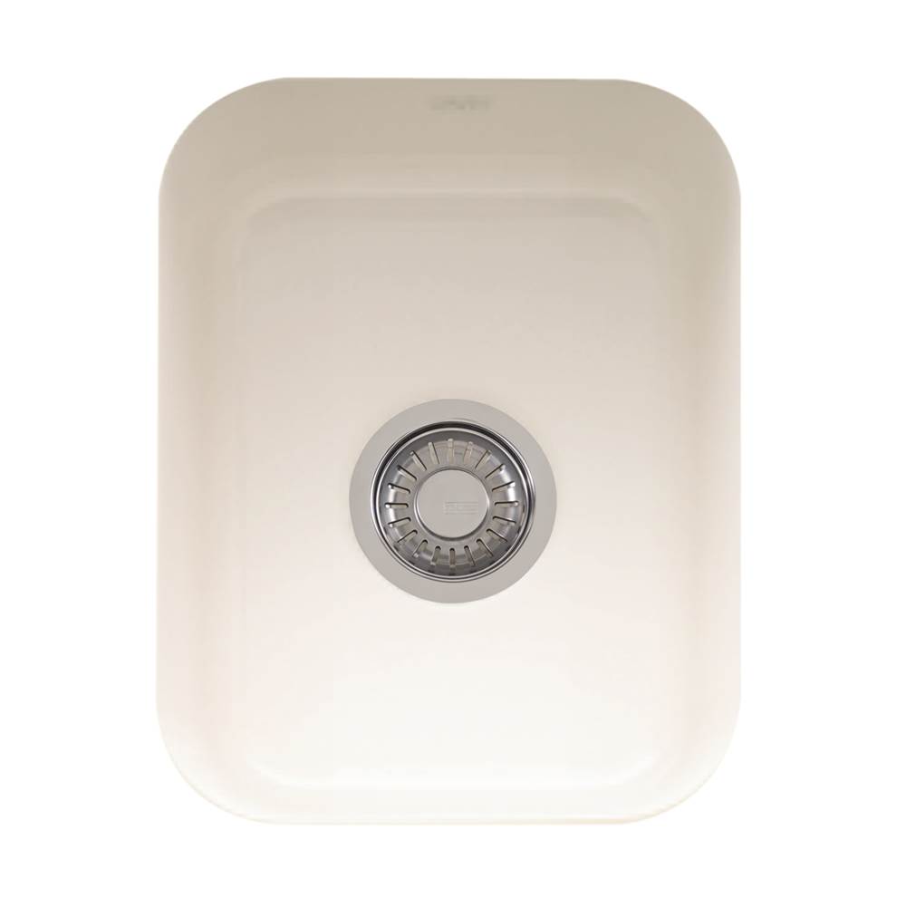 Franke Residential Canada Cisterna 14.38-in. x 17.12-in. White Undermount Single Bowl Fireclay Kitchen Sink, CCK110-13WH