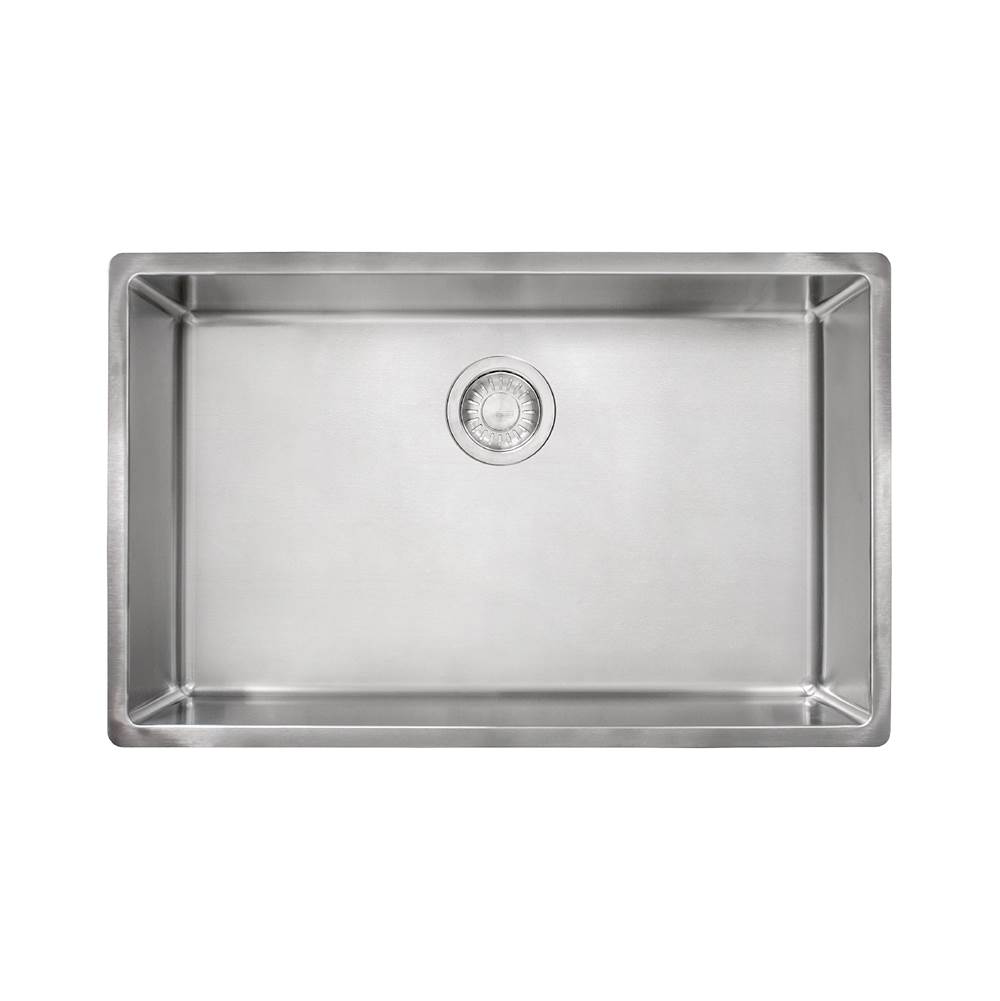 Franke Residential Canada Cube 28.5-in. x 17.7-in. 18 Gauge Stainless Steel Undermount Single Bowl ADA Kitchen Sink - CUX11027-ADA-CA