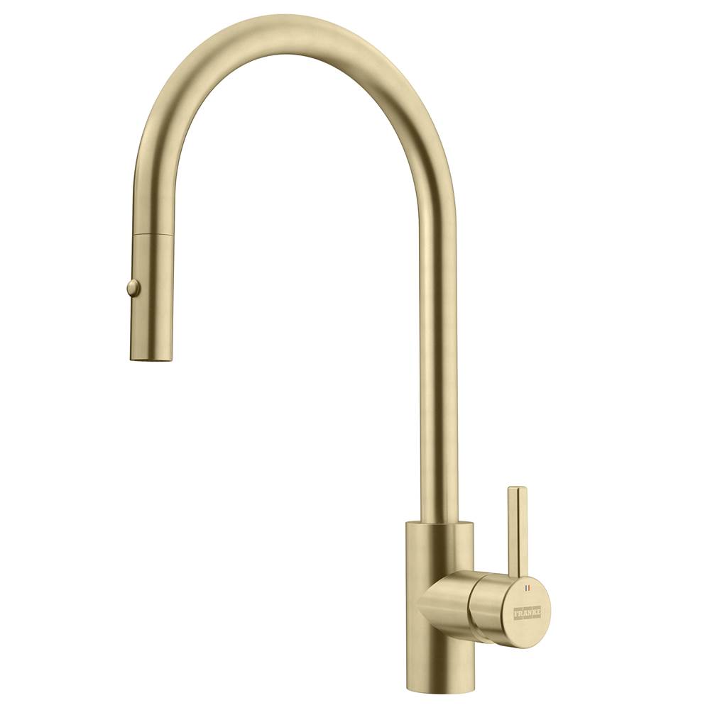 Franke Residential Canada Eos Neo 17-in Single Handle Pull-Down Kitchen Faucet in Gold, EOS-PD-GLD