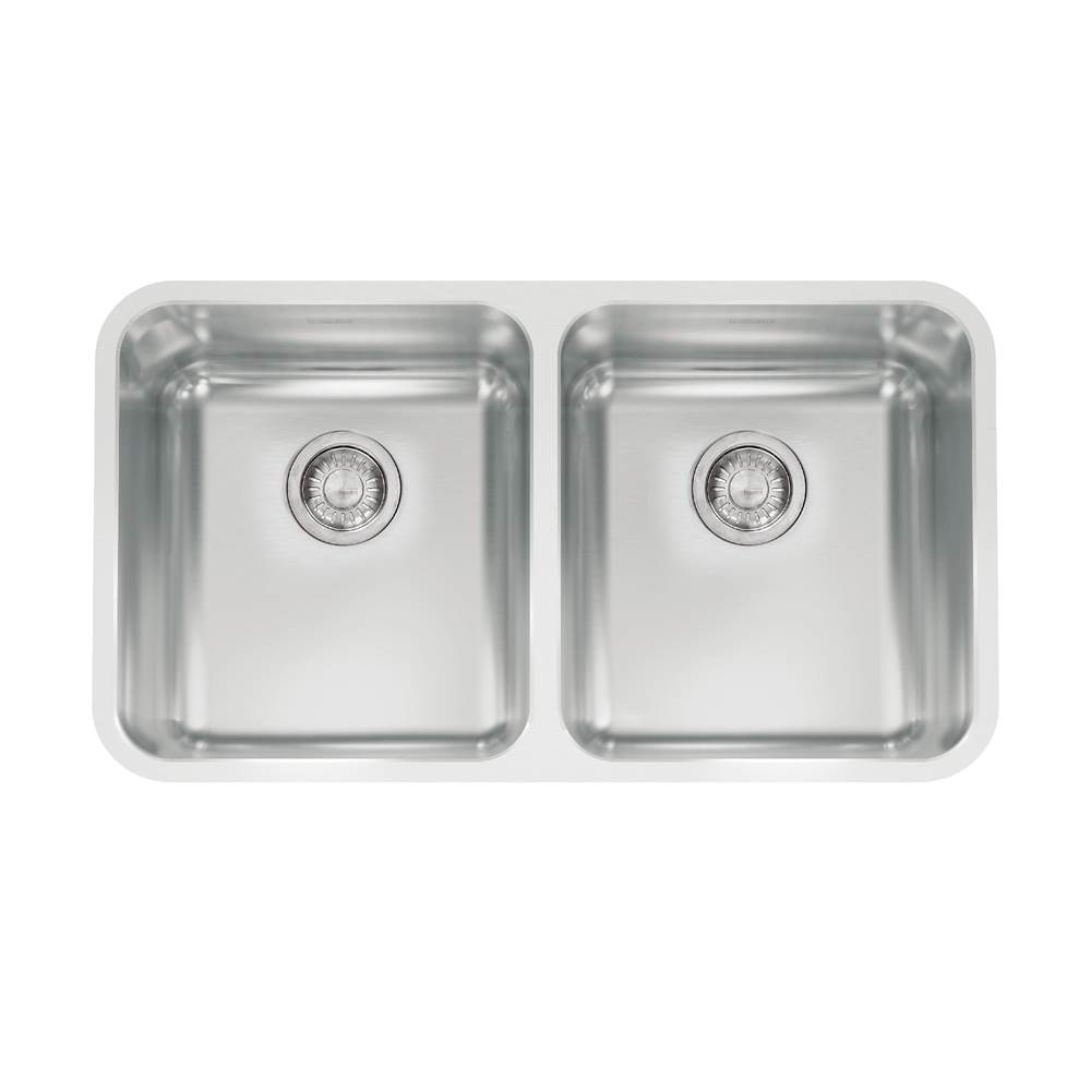 Franke Residential Canada Grande 32.88-in. x 18.7-in. 18 Gauge Stainless Steel Undermount Double Bowl Kitchen Sink - GDX12031-CA