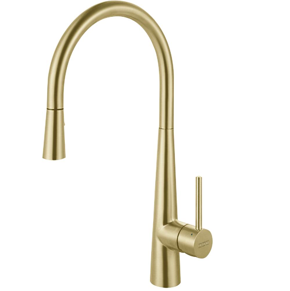 Franke Residential Canada Steel 17.5-inch Single Handle Pull-Down Kitchen Faucet in Gold, STL-PD-IBK