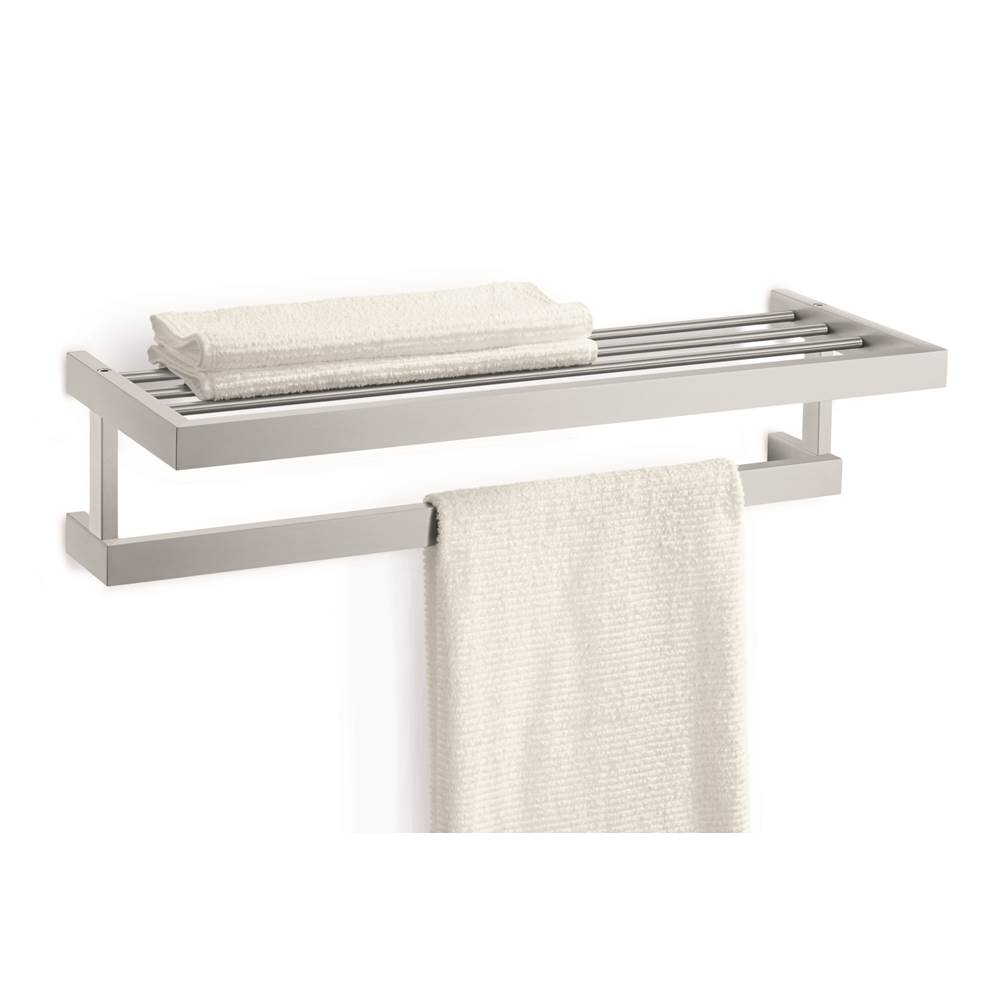 Zack 6'' x 24.25'' x 9'' Linea Towel Shelf - Stainless Steel