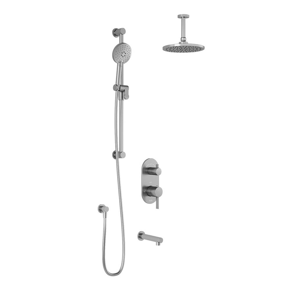 Kalia RoundOne™ TD3 AQUATONIK™ T/P with Diverter Shower System with Vertical Ceiling Arm Chrome
