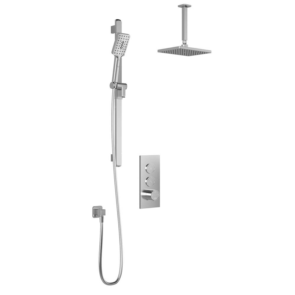 Kalia MOROKA™ TB2 AQUATONIK™ T/P Push-Button Shower System with Vertical Ceiling Arm Chrome