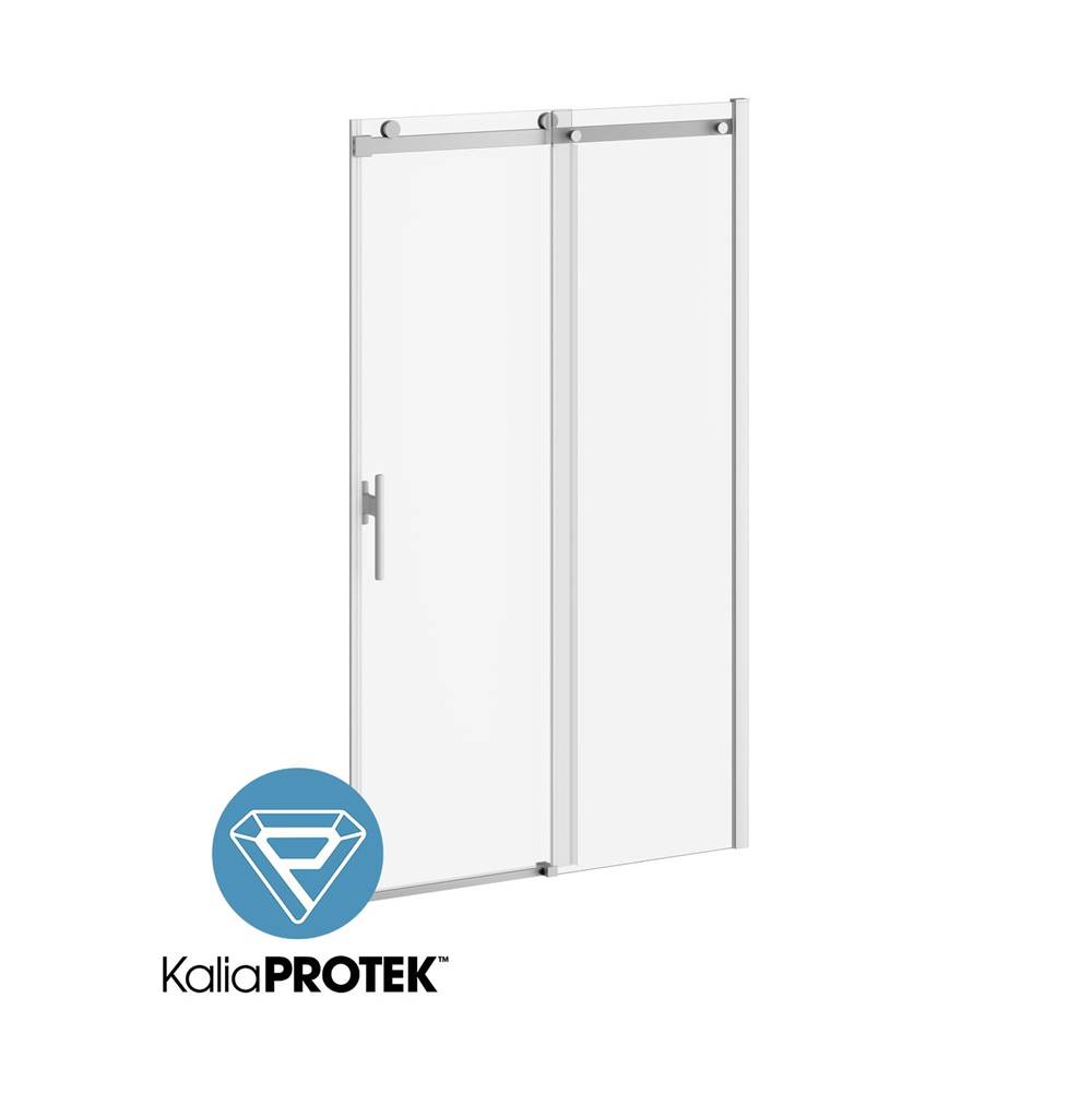 Kalia KONCEPT EVO with KaliaProtek™ 48''x77'' Sliding Shower Door Duraclean Glass with Film - Fixed Panel and Mobile Panel for Alcove Installation (Left Opening) Chrome