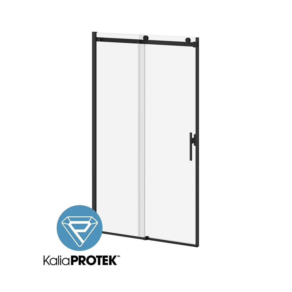 Kalia KONCEPT EVO with KaliaProtek™ 48''x77'' Sliding Shower Door Duraclean Glass with Film - Fixed Panel and Mobile Panel for Alcove Installation (Right Opening) Matte Black