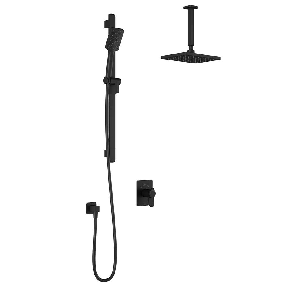 Kalia MOROKA™ TCD1 AQUATONIK™ T/P Coaxial Shower System with Vertical Ceiling Arm Matte Black