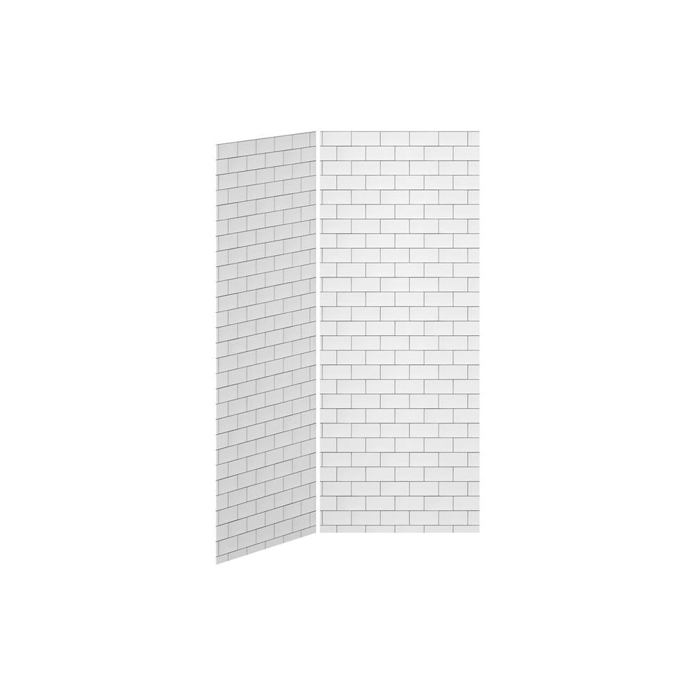 Kalia 36x36 Tiles - 36x36 2-Panel Shower Wall Kit for Corner Installation - Tiles Gloss
