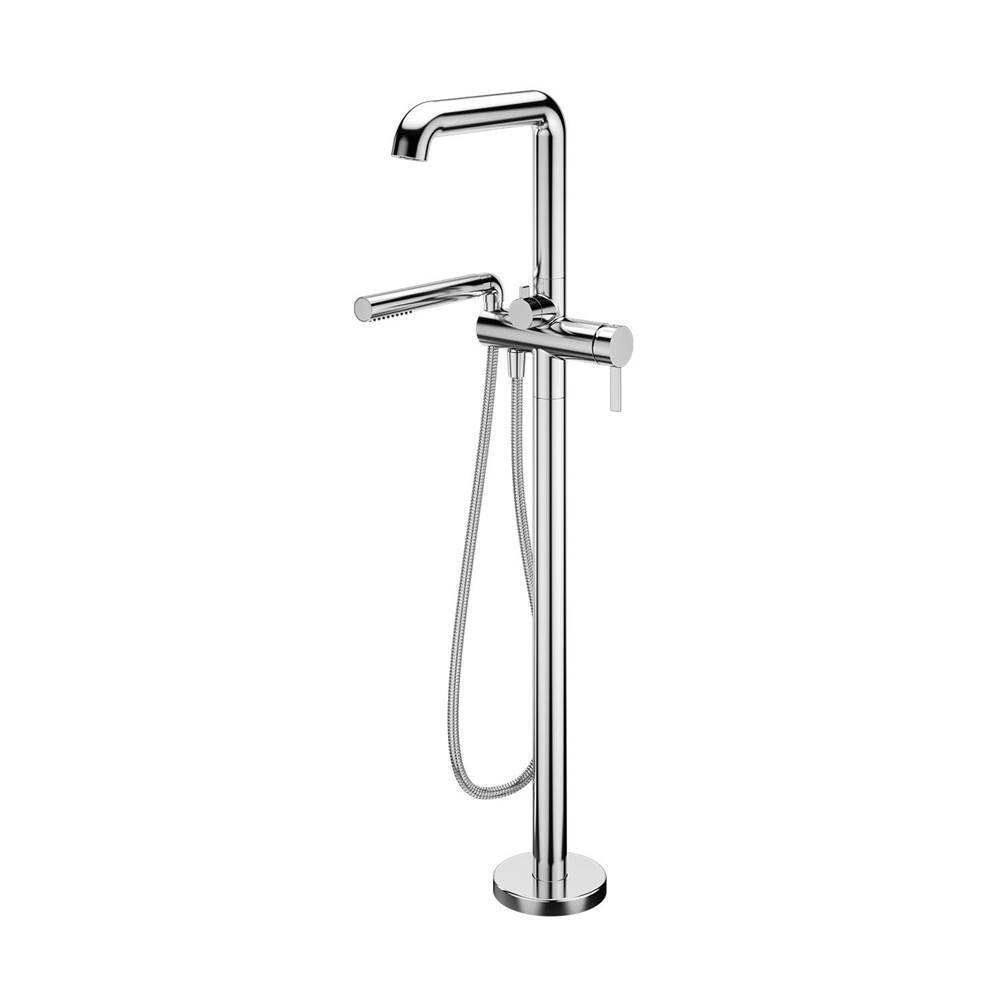 Kalia SPEC BASICO™ Pressure Balance Floormount Tub Filler with Handshower - Cartridge Included Without Rough-In - Chrome