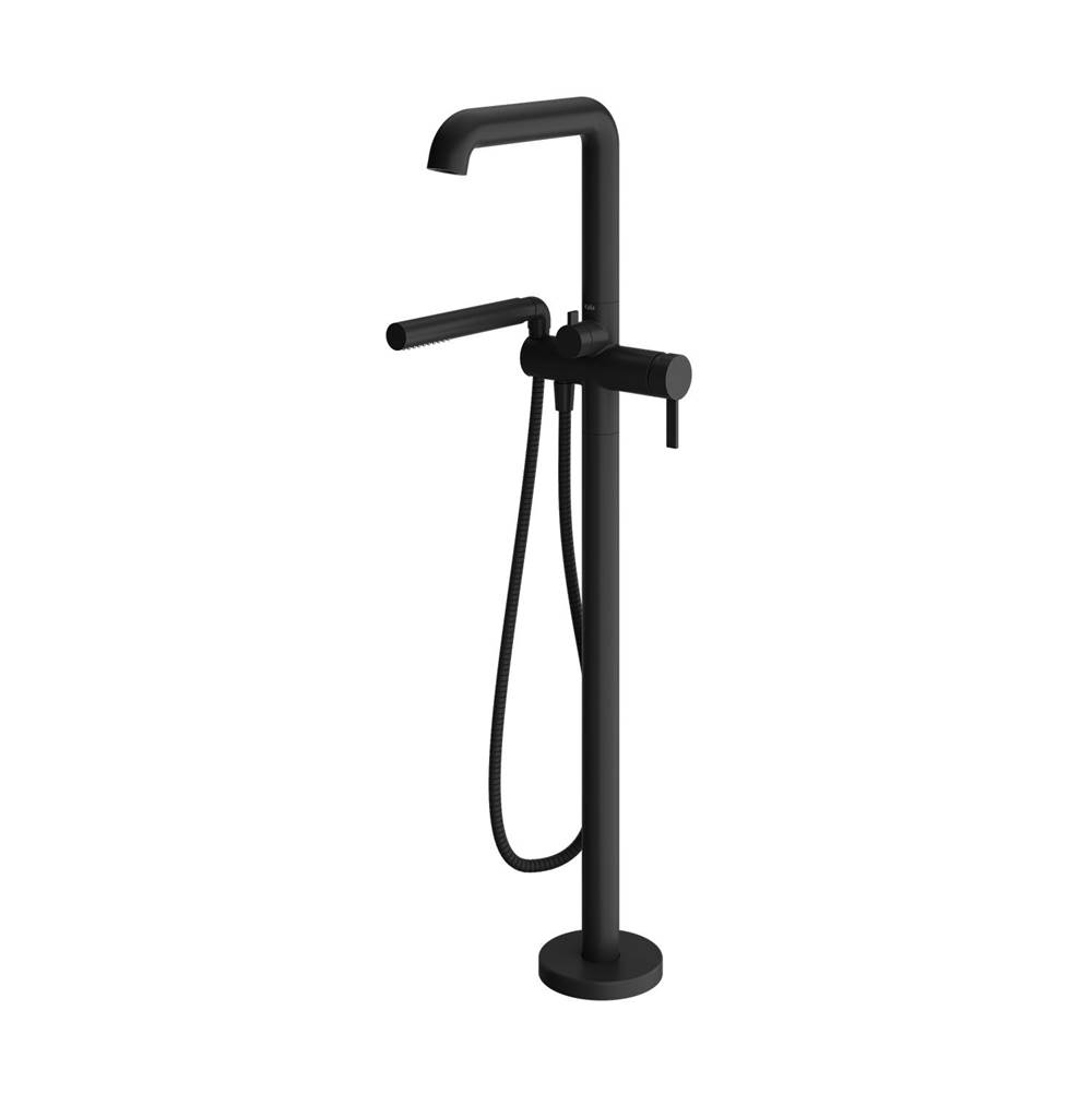 Kalia SPEC BASICO™ Floormount Tub Filler with Handshower - Cartridge Included Without Rough-In - Matte Black