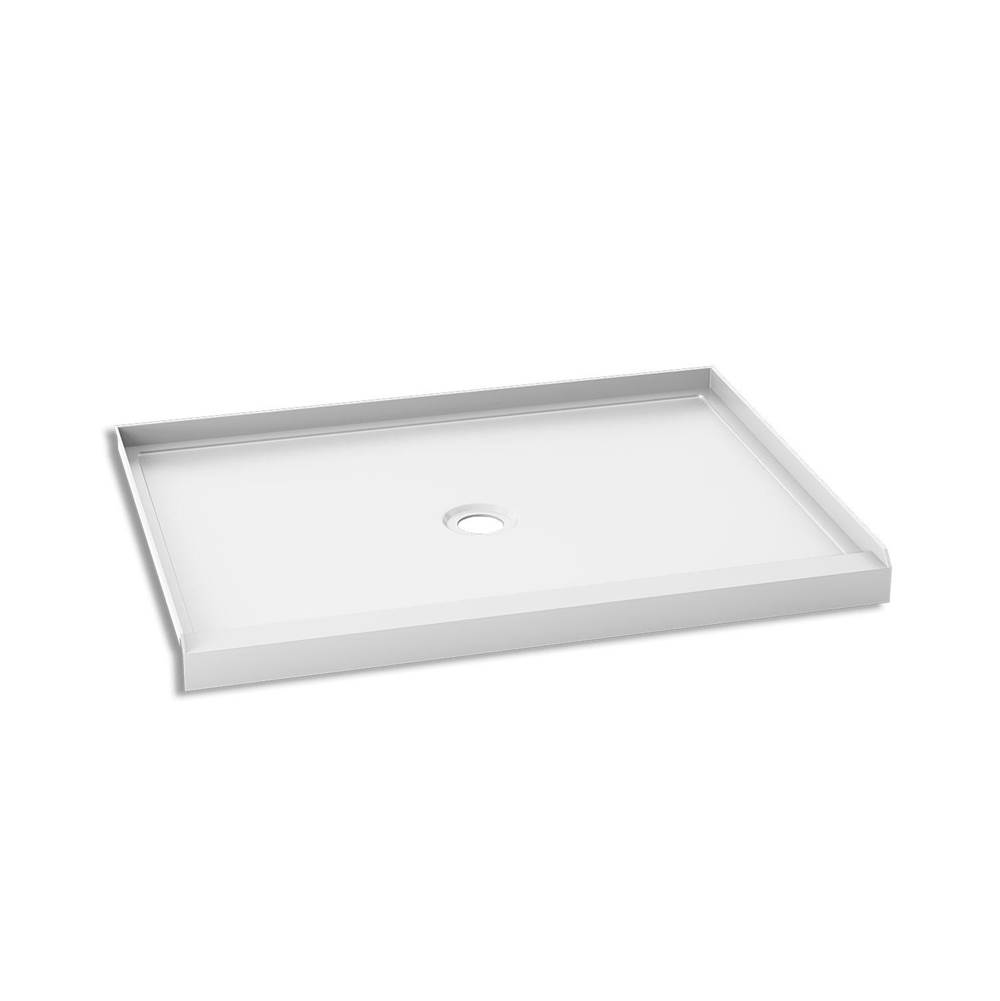Kalia SPEC KONCEPT™ 48x36 Rectangular Acrylic Shower Base 48x36 with Central Drain and Integrated Tiling Flanges on 3 Sides