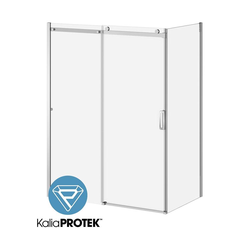 Kalia SPEC K3 - KaliaProtek protective film - 60x 77'' sliding shower door with 36'' return panel - Chrome
