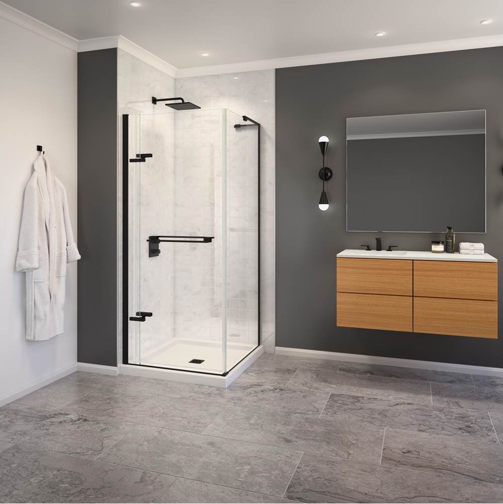 Maax Canada Capella 78 44-47 x 78 in. 8 mm Pivot Shower Door for Alcove Installation with GlassShield® glass in Chrome