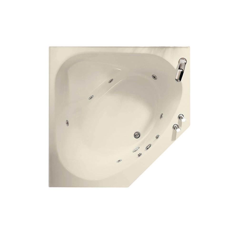 Maax Canada Tandem 59.5 in. x 59.5 in. Corner Bathtub with With tiling flange, Center Drain Drain in Bone