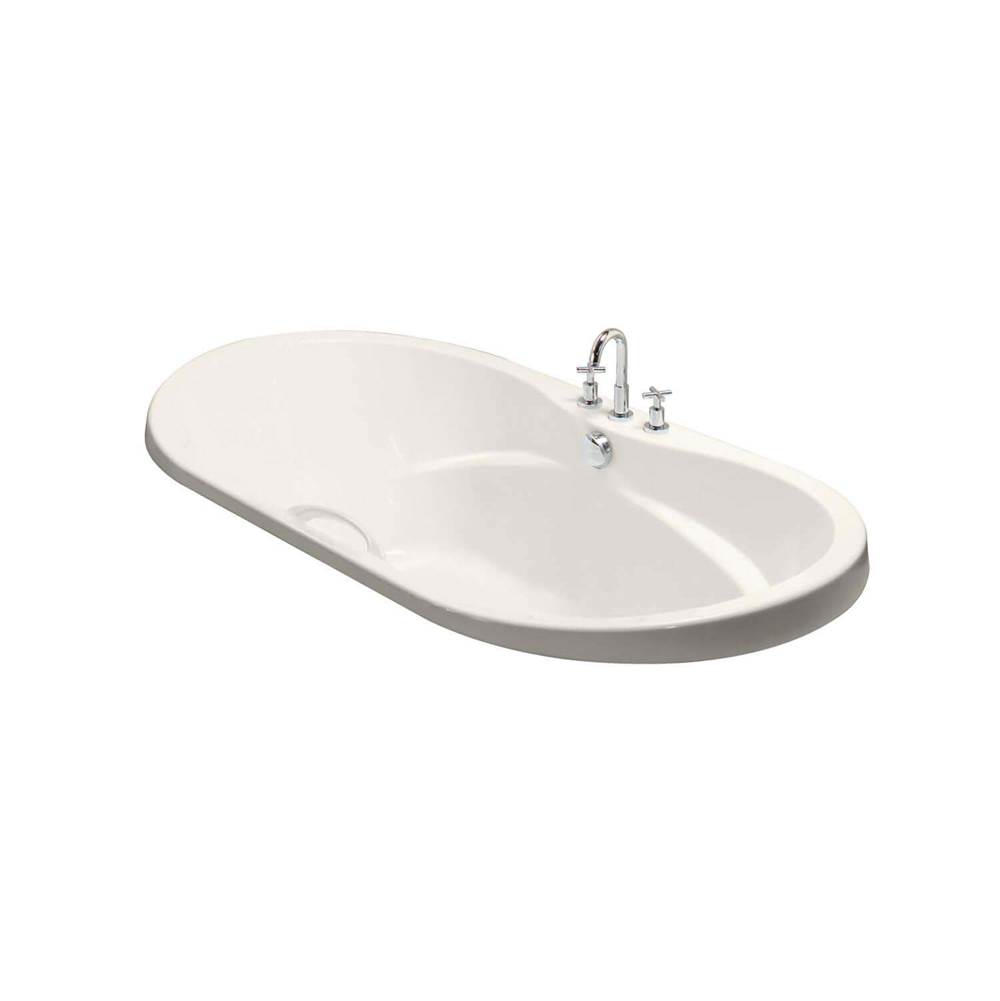 Maax Canada Living 72 in. x 42 in. Drop-in Bathtub with Aerofeel System Center Drain in Biscuit