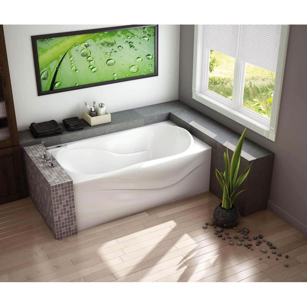 Maax Canada Vichy 59.875 in. x 33.375 in. Alcove Bathtub with Combined Whirlpool/Aeroeffect System Left Drain in White