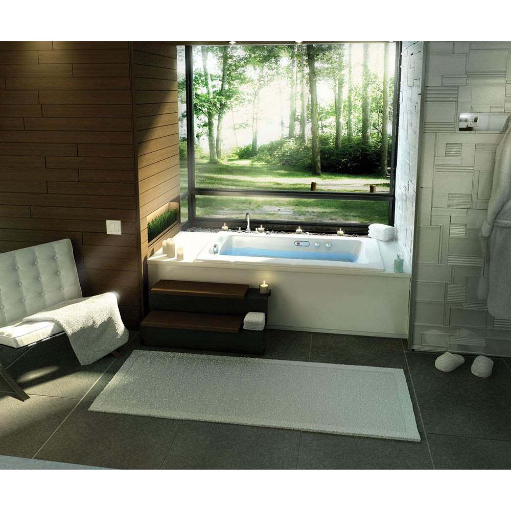 Maax Canada Release 59.75 in. x 32 in. Alcove Bathtub with Hydromax System Left Drain in White