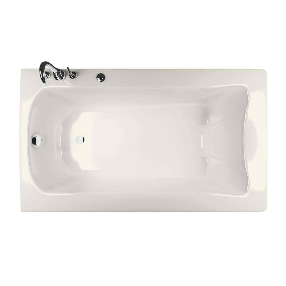 Maax Canada Release 59.75 in. x 32 in. Alcove Bathtub with Hydromax System Right Drain in Biscuit