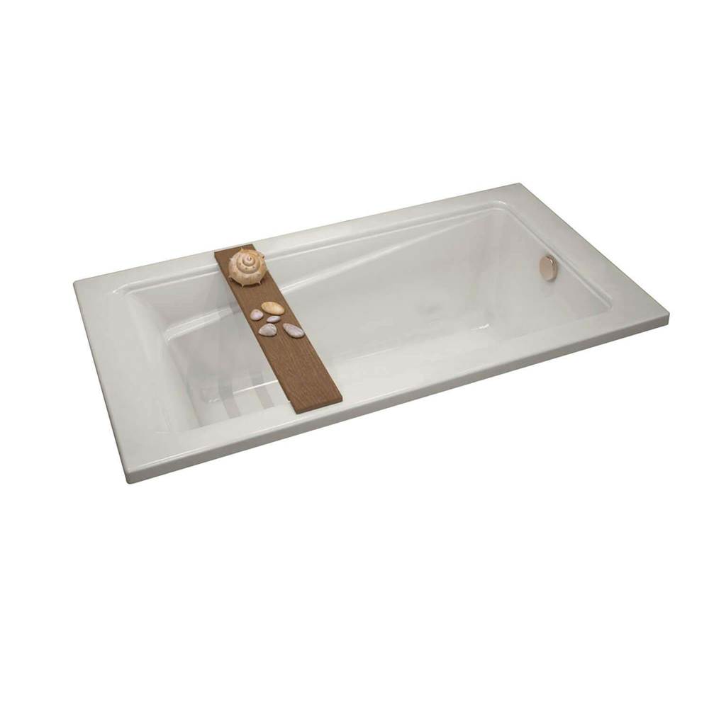 Maax Canada Exhibit 59.75 in. x 31.875 in. Drop-in Bathtub with Whirlpool System End Drain in Biscuit
