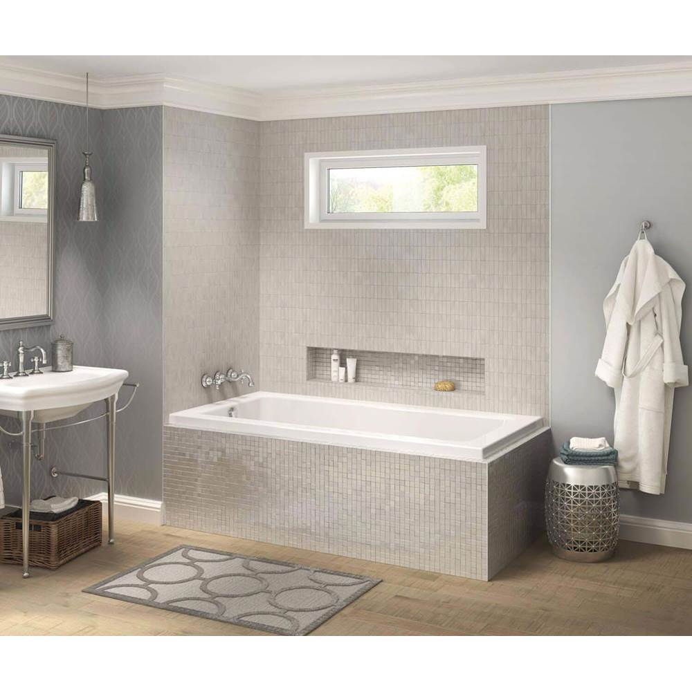 Maax Canada Pose IF 65.75 in. x 31.625 in. Corner Bathtub with Whirlpool System Left Drain in White