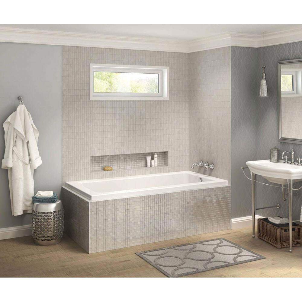 Maax Canada Pose IF 71.5 in. x 35.375 in. Corner Bathtub with Whirlpool System Right Drain in White