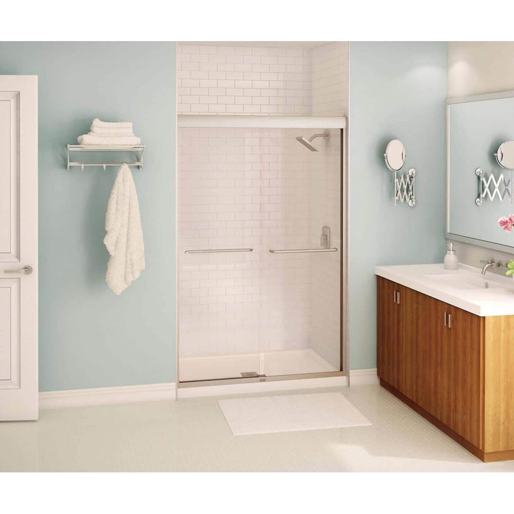 Maax Canada Kameleon 43-47 in. x 71 in. Bypass Alcove Shower Door with Clear Glass in Brushed Nickel
