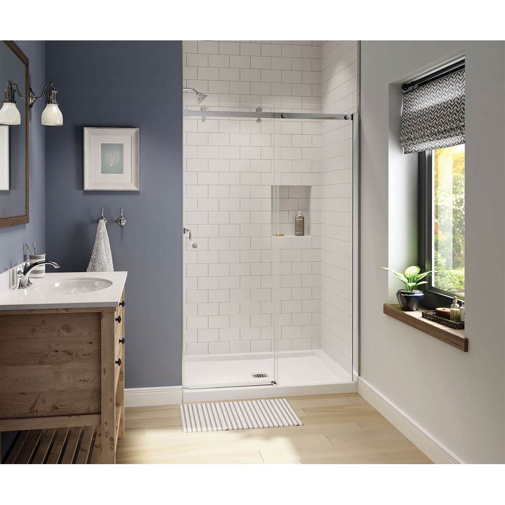 Maax Canada Luminescence 44.5-47 in. x 70.5 in. Sliding Alcove Shower Door with Clear Glass in Chrome