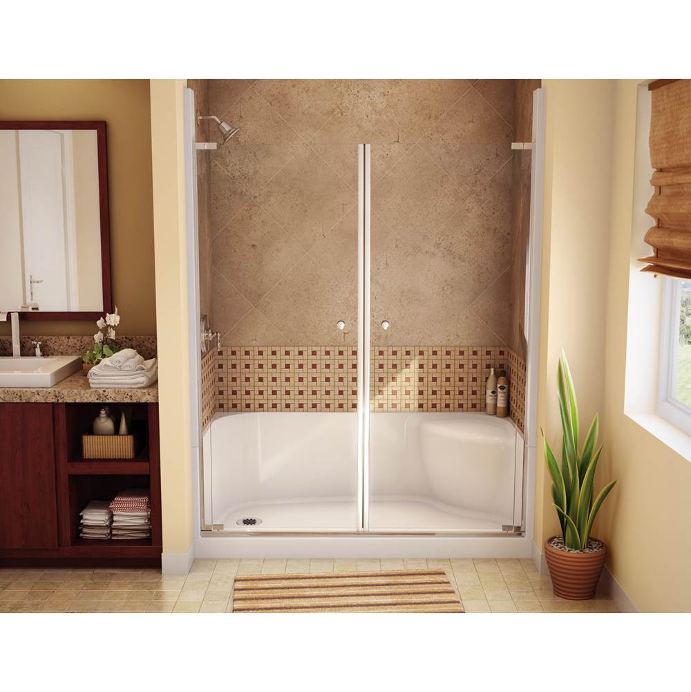 Maax Canada KDS AFR 59.75 in. x 30 in. x 82.25 in. 4-piece Shower with Left Seat, Right Drain in White