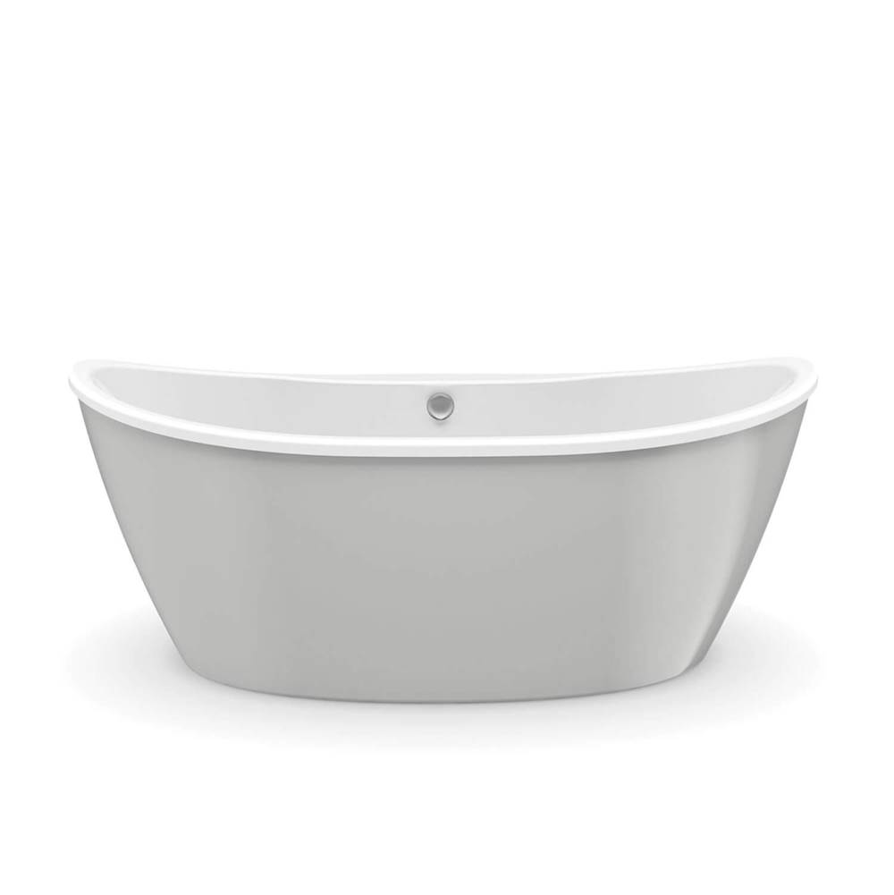 Maax Canada Delsia 6636 AcrylX Freestanding Center Drain Bathtub in White with Sterling Silver Skirt