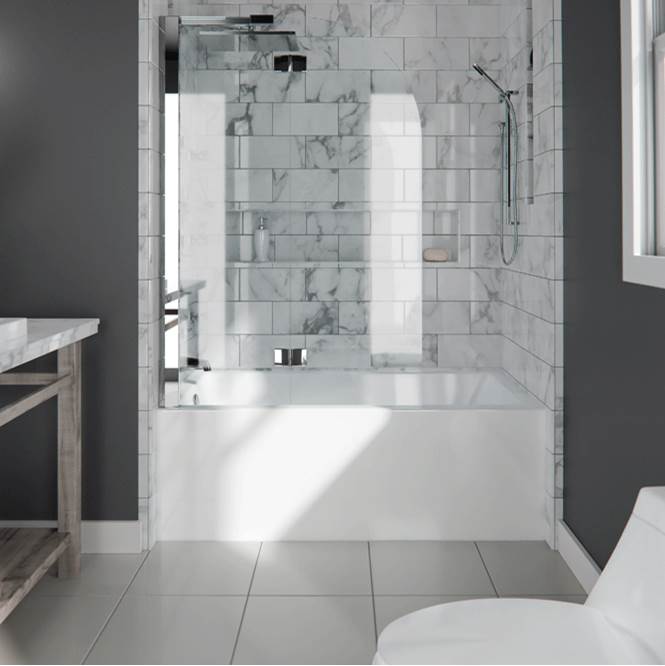Neptune Entrepreneur Canada ALBANA bathtub 32X66  with Tiling Flange and Skirt, Left drain, Activ-Air, Biscu