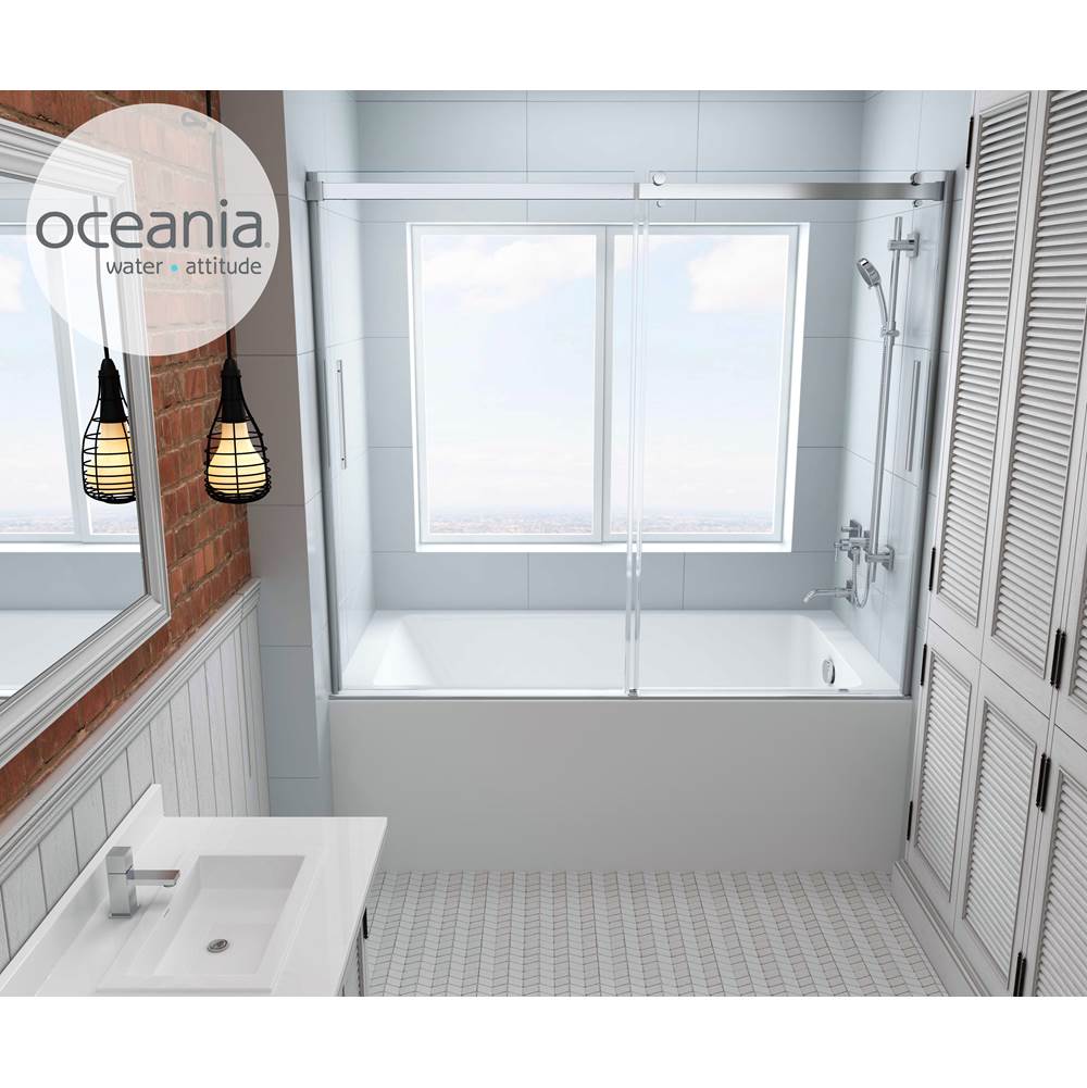 Oceania Hydria 66, Sliding  Bathtub Door, Chrome