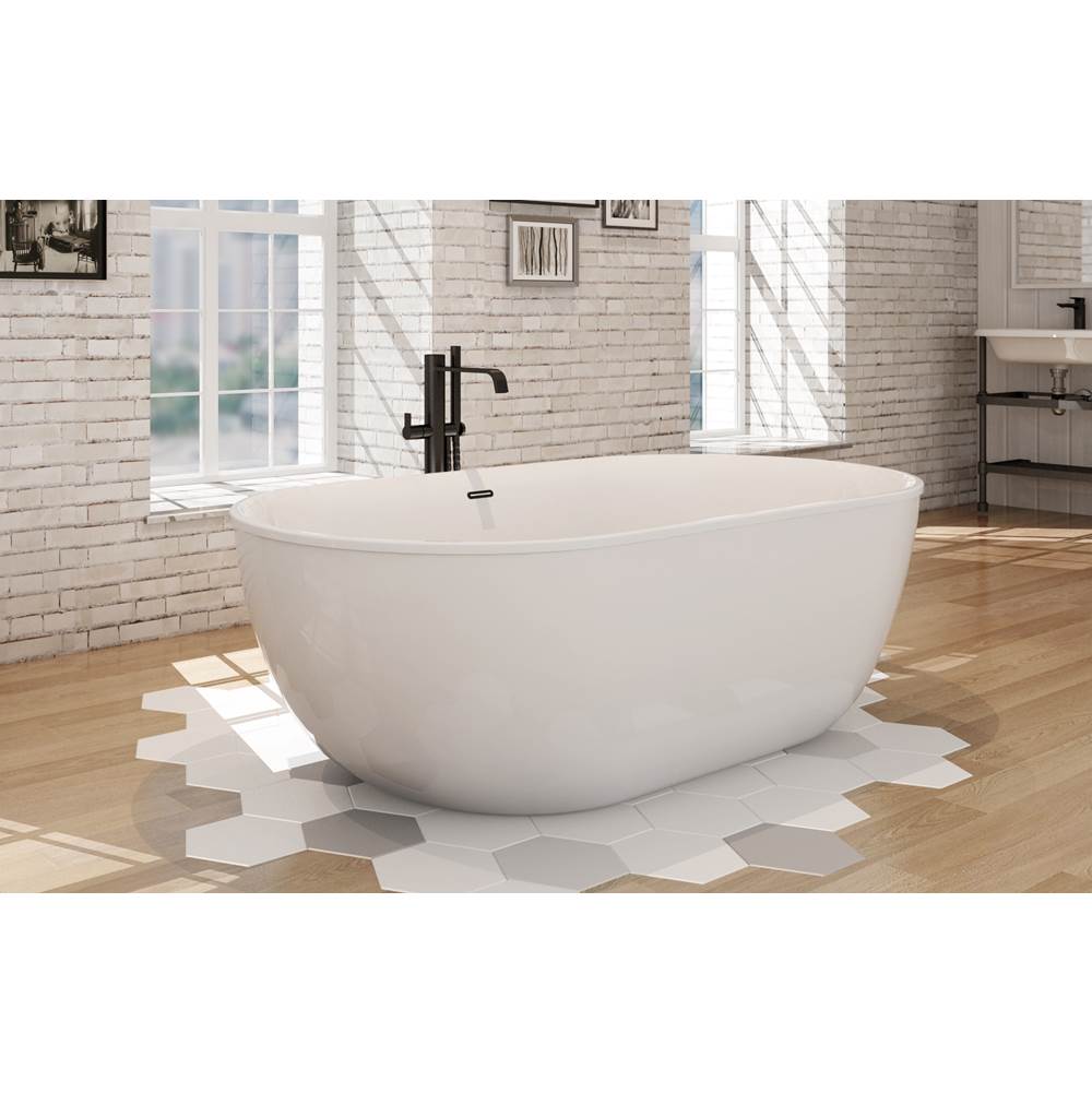 Oceania Kelowna Freestanding 66 x 34, Soaking Bathtub, Glossy White