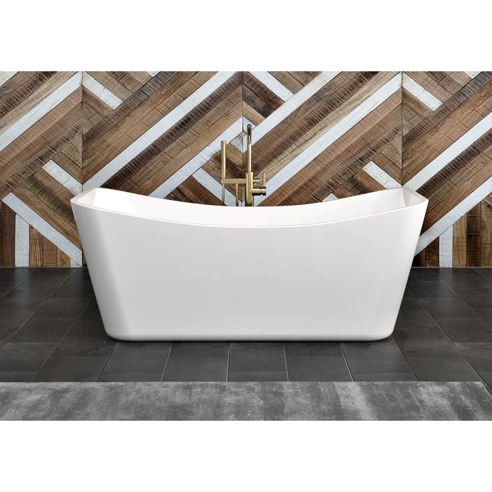 Oceania Primrose Freestanding 70 x 36, Soaking Bathtub, Glossy White