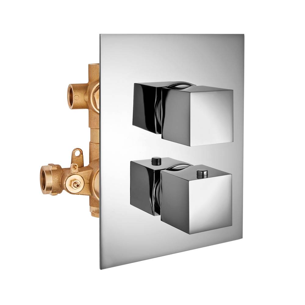 Palazzani TRACK/YOUNG - 1/2'' thermostatic mixing valve triple volume control with ''OFF'' (Chrome)