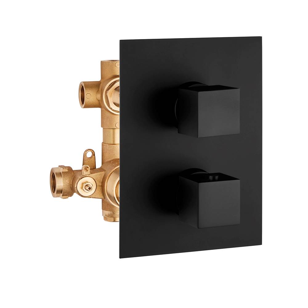 Palazzani TRACK/YOUNG - 1/2'' thermostatic mixing valve triple volume control with ''OFF'' (MATT BLACK)